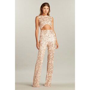 SHO BY TADASHI SHOJI Cutout Sleeveless Sequin Jumpsuit